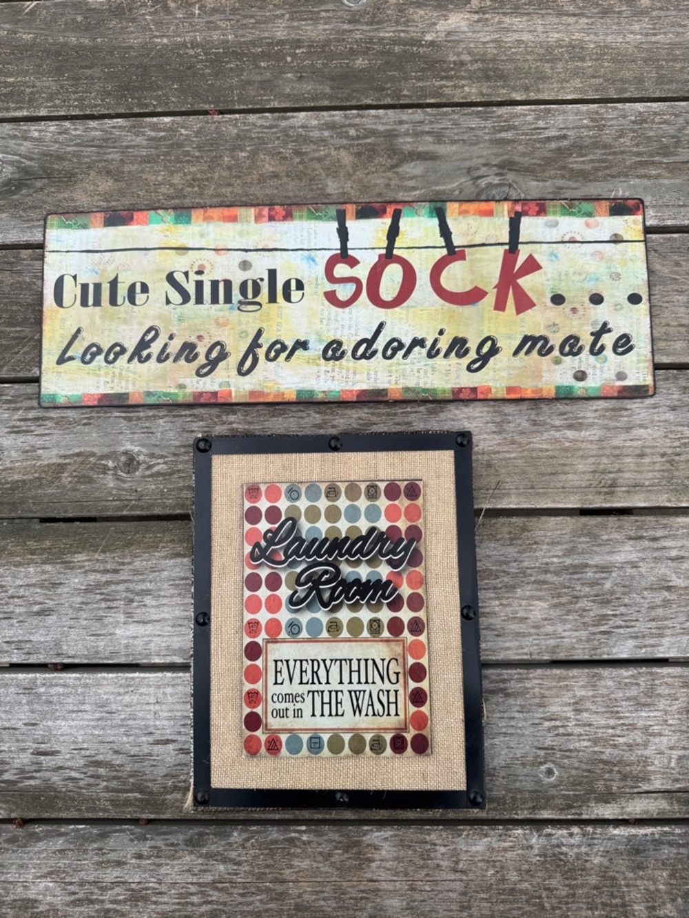 Cute set of Laundry Room Wall Hangings